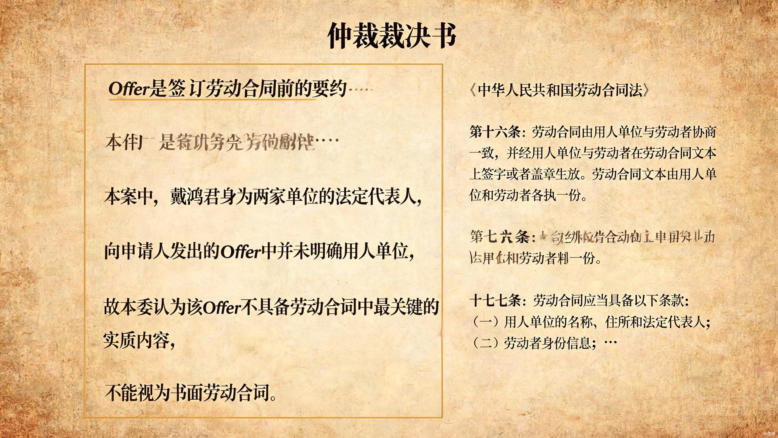 Offer非书面合同